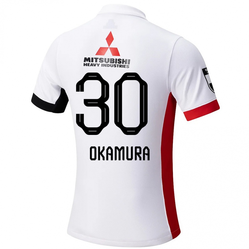 ילדים כדורגל Raika Okamura #30 אדום לבן הרחק ג'רזי 2025/26