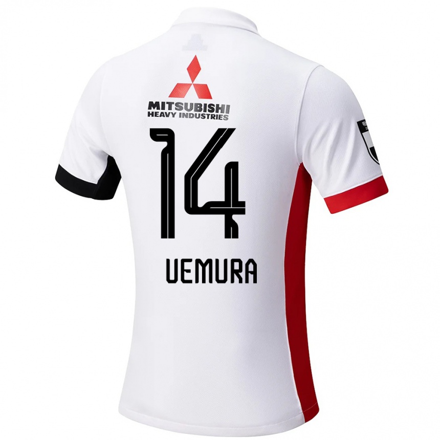ילדים כדורגל Shoko Uemura #14 אדום לבן הרחק ג'רזי 2025/26