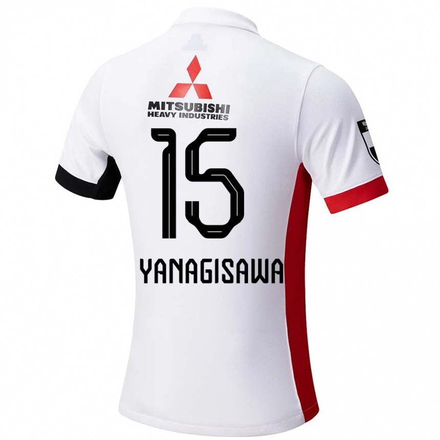 ילדים כדורגל Saki Yanagisawa #15 אדום לבן הרחק ג'רזי 2025/26
