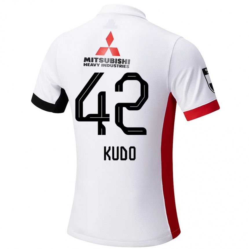 ילדים כדורגל Kota Kudo #42 אדום לבן הרחק ג'רזי 2025/26