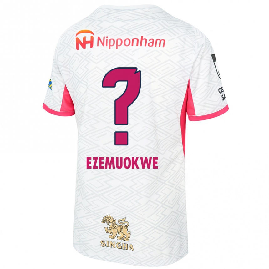 ילדים כדורגל Chimezie Kai Ezemuokwe #0 ורוד סאקורה לבן הרחק ג'רזי 2025/26