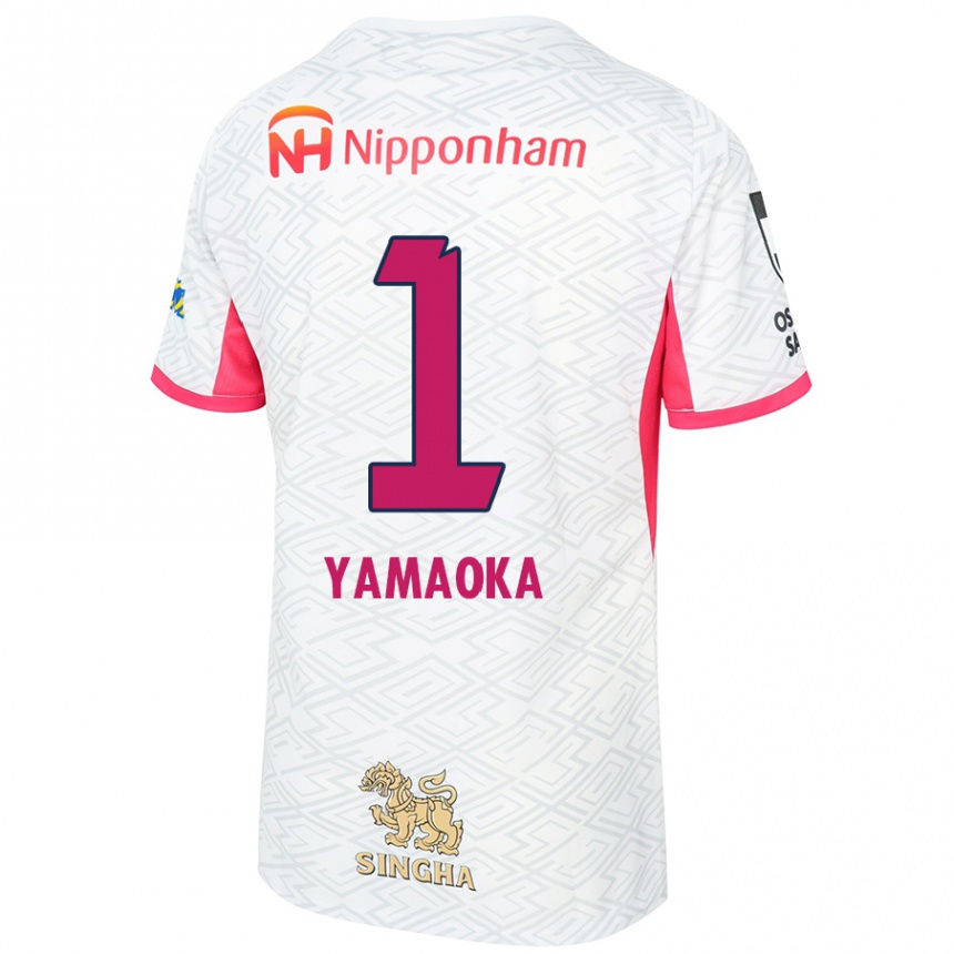 ילדים כדורגל Kumpei Yamaoka #1 ורוד סאקורה לבן הרחק ג'רזי 2025/26