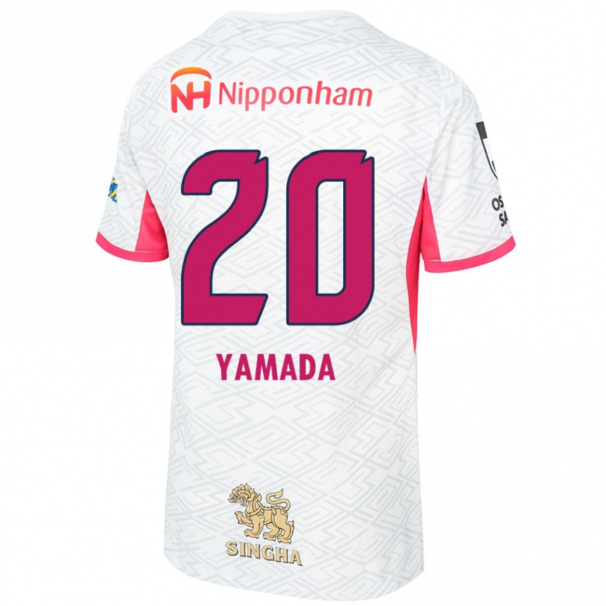 ילדים כדורגל Kotaro Yamada #20 ורוד סאקורה לבן הרחק ג'רזי 2025/26