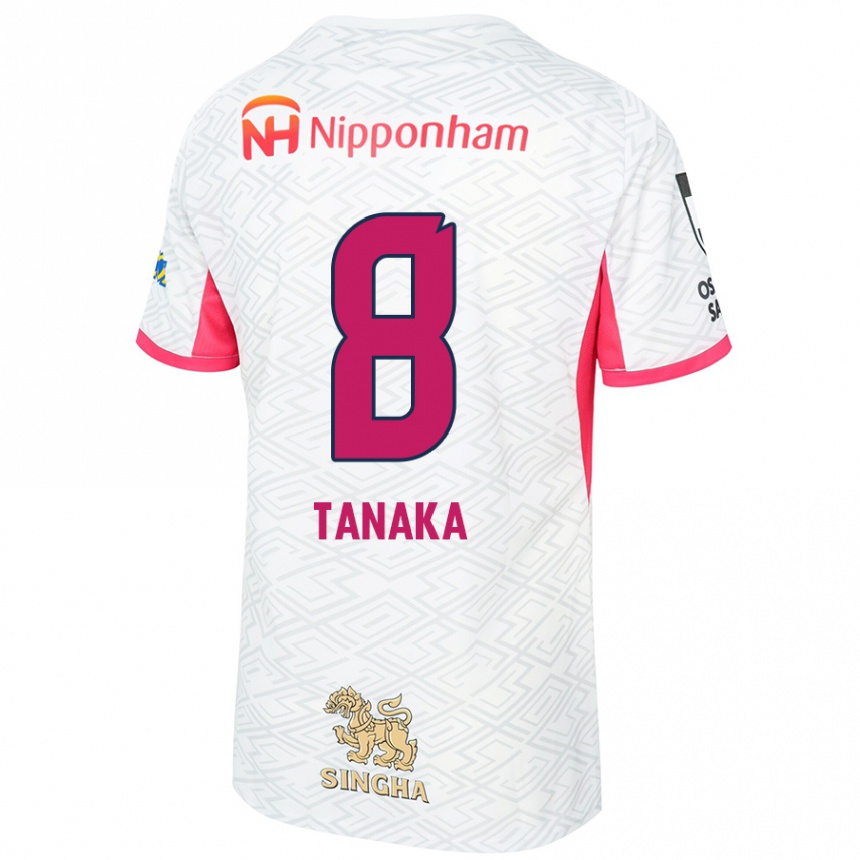 ילדים כדורגל Tomoko Tanaka #8 ורוד סאקורה לבן הרחק ג'רזי 2025/26