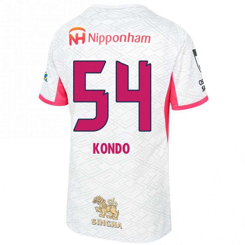 ילדים כדורגל Kuraba Kondo #54 ורוד סאקורה לבן הרחק ג'רזי 2025/26