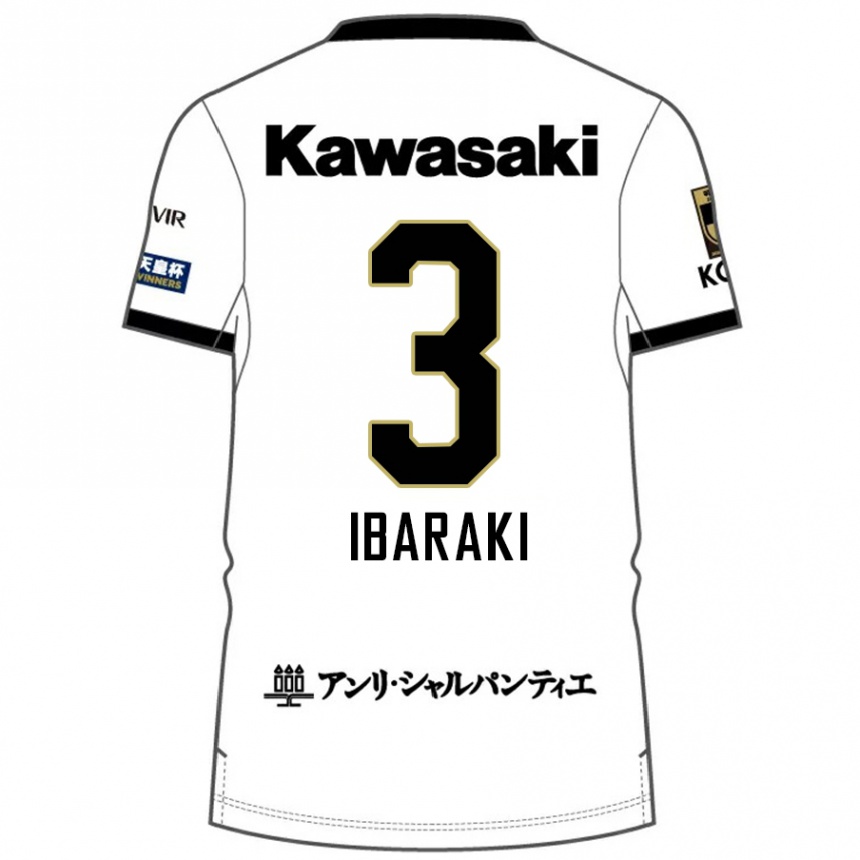 ילדים כדורגל Riku Ibaraki #3 בורדו שחור הרחק ג'רזי 2025/26