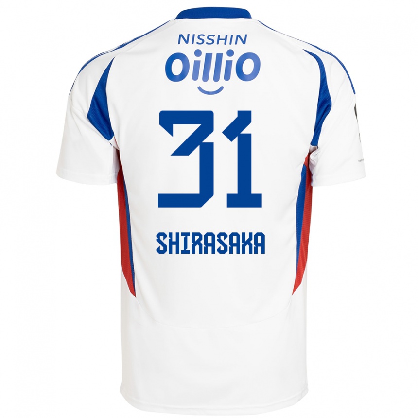 ילדים כדורגל Fuma Shirasaka #31 לבן כחול מלכותי הרחק ג'רזי 2025/26