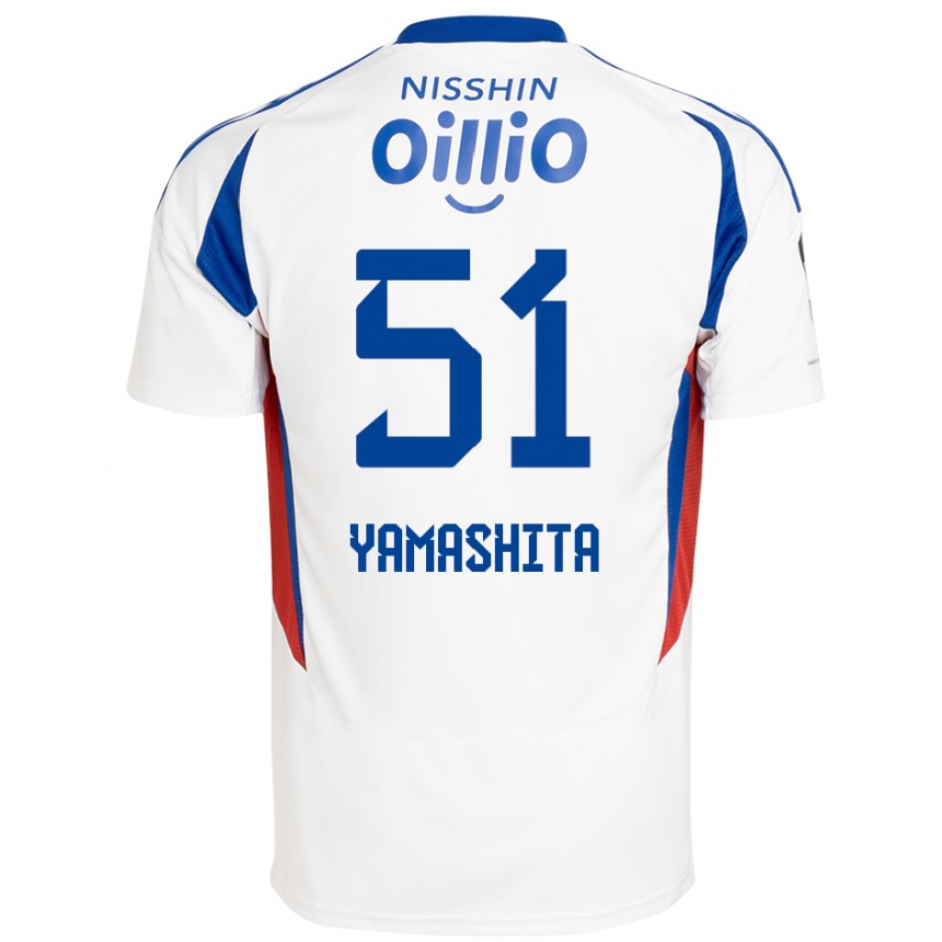 ילדים כדורגל Shoma Yamashita #51 לבן כחול מלכותי הרחק ג'רזי 2025/26