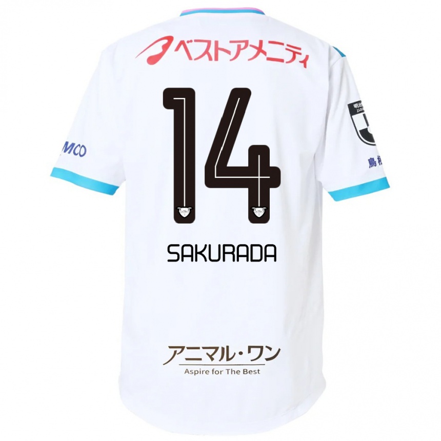 ילדים כדורגל Ryu Sakurada #14 כחול ורוד הרחק ג'רזי 2025/26