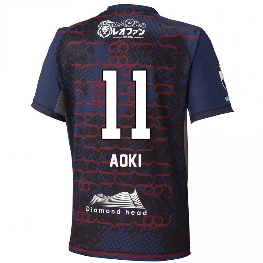 ילדים כדורגל Ryota Aoki #11 אדום שחור הרחק ג'רזי 2025/26