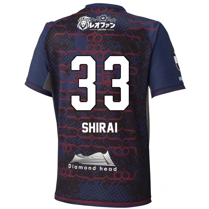 ילדים כדורגל Takuto Shirai #33 אדום שחור הרחק ג'רזי 2025/26