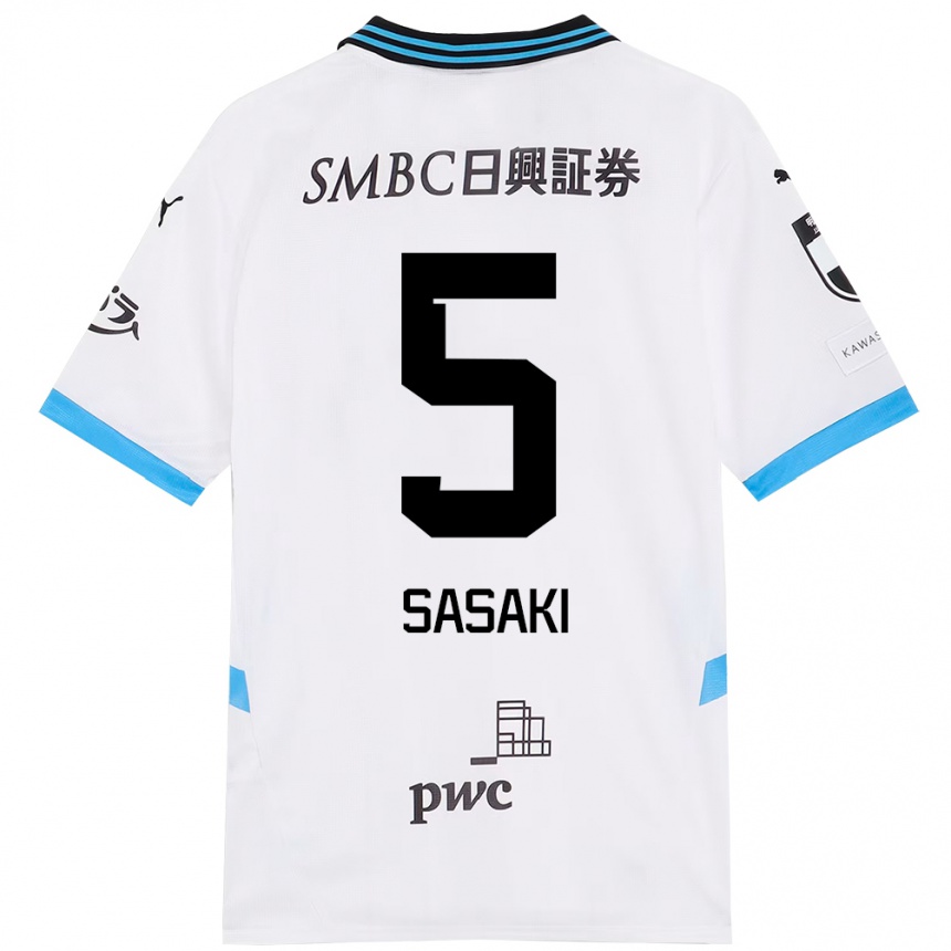 ילדים כדורגל Asahi Sasaki #5 תכלת שמיים שחור הרחק ג'רזי 2025/26