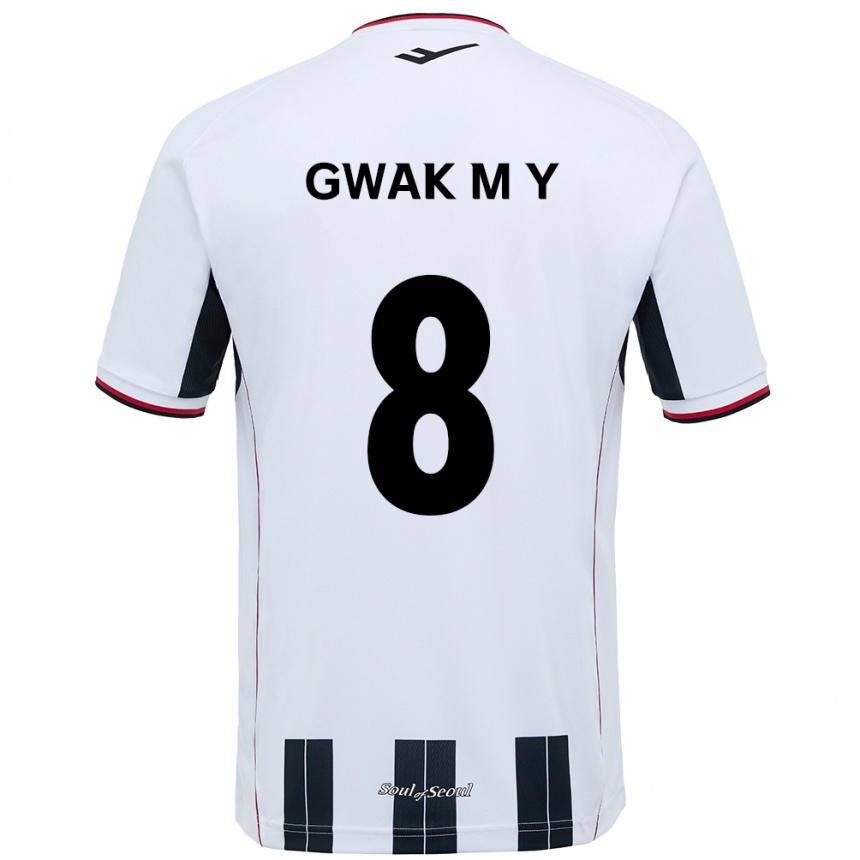 ילדים כדורגל Gwak Min-Young #8 שחור אדום הרחק ג'רזי 2025/26
