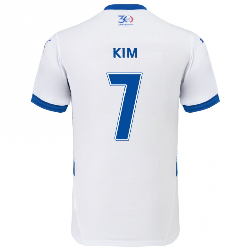 ילדים כדורגל Hyun Kim #7 כחול מלכותי לבן הרחק ג'רזי 2025/26