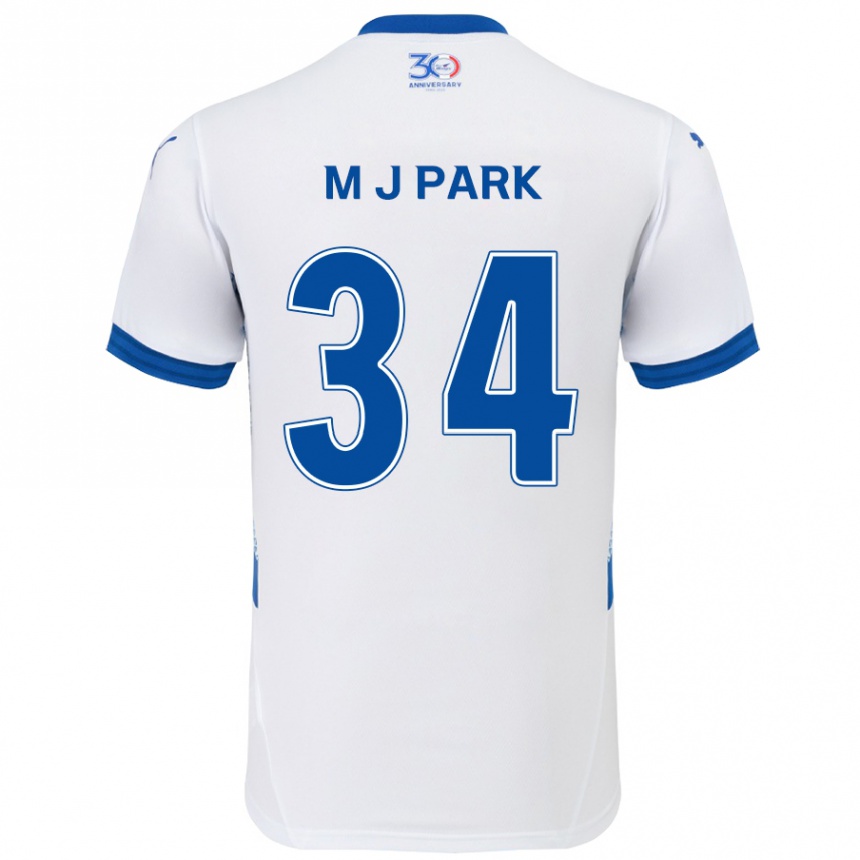 ילדים כדורגל Ji-Min Park #34 כחול מלכותי לבן הרחק ג'רזי 2025/26