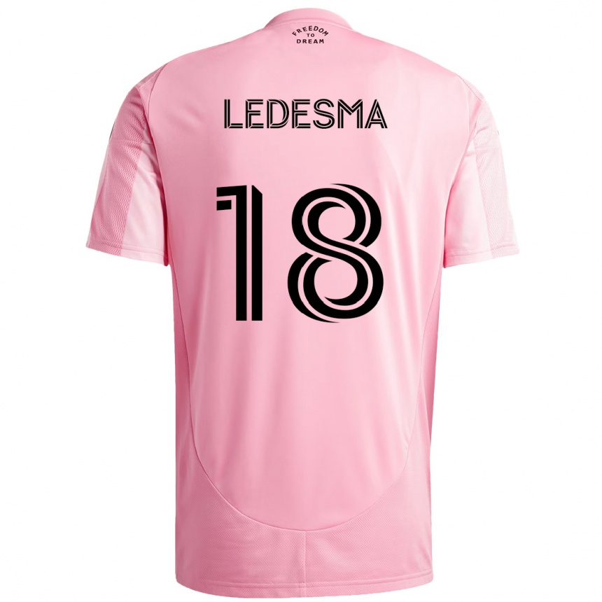 גברים כדורגל Santiago Ledesma #18 שחור ורוד ג'רזי ביתית 2025/26