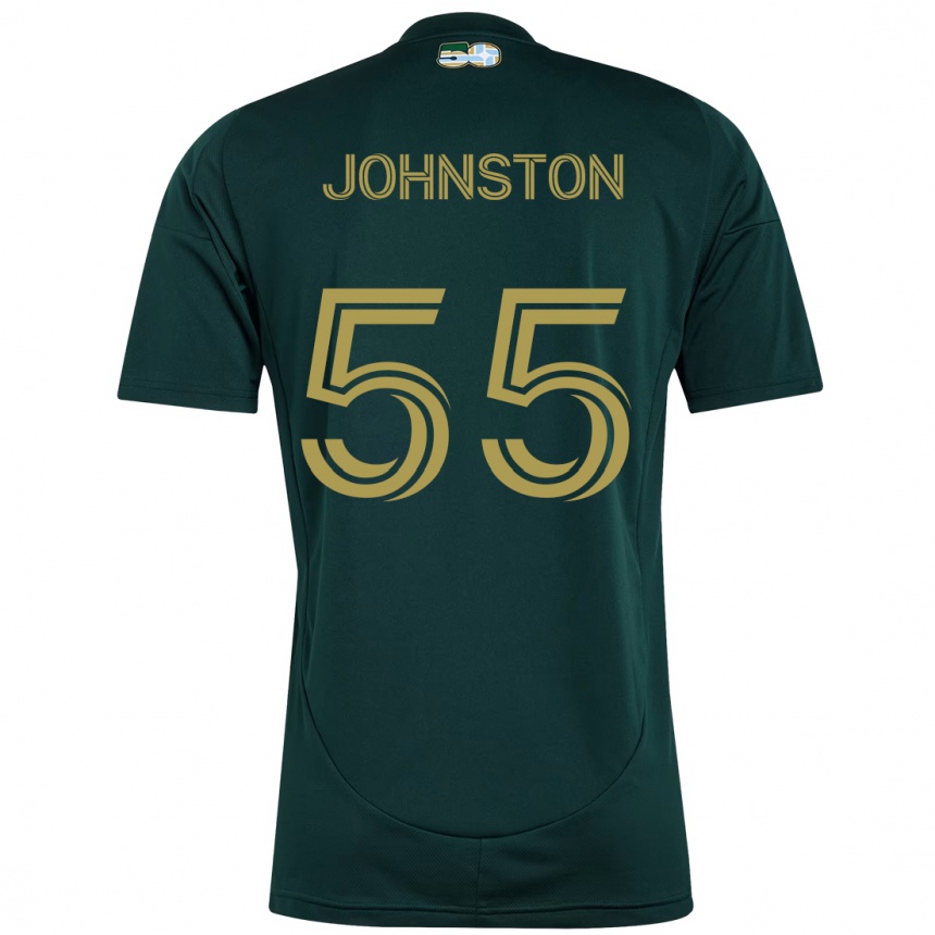 גברים כדורגל Malcolm Johnston #55 בז' ירוק ג'רזי ביתית 2025/26