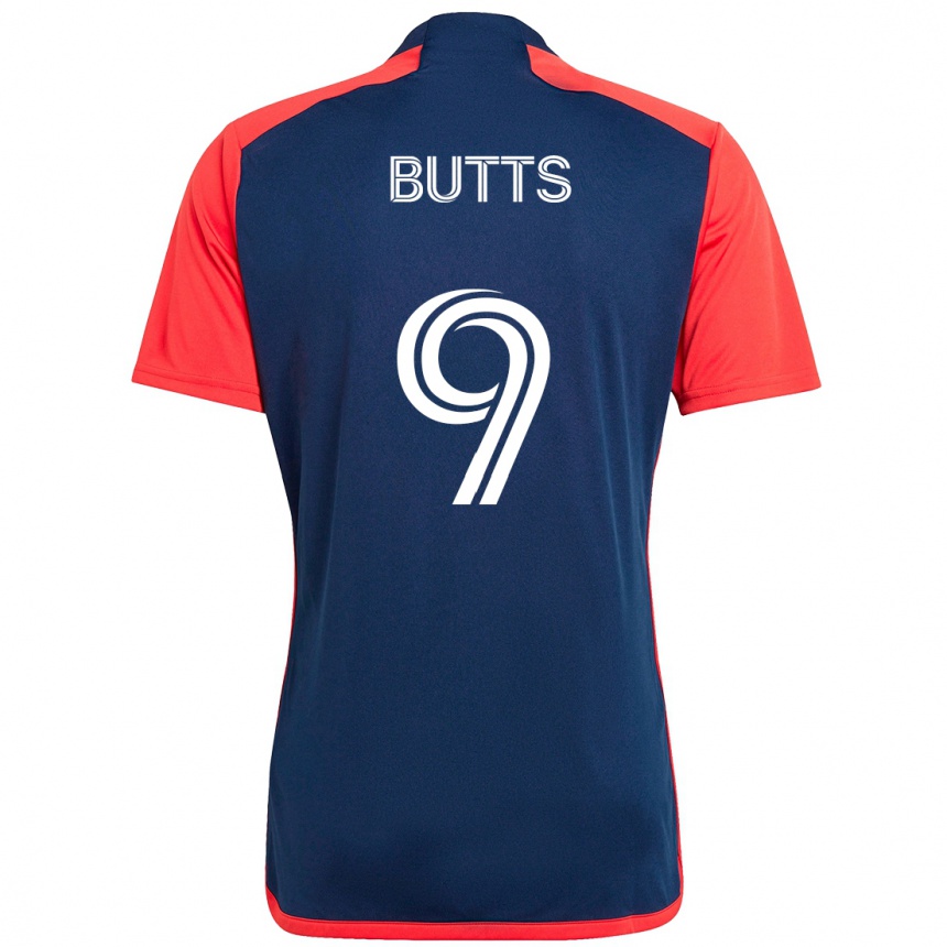 גברים כדורגל Liam Butts #9 כחול אדום ג'רזי ביתית 2025/26