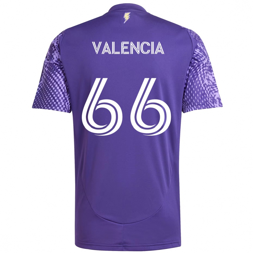 גברים כדורגל Yeiler Valencia #66 לבן סגול ג'רזי ביתית 2025/26