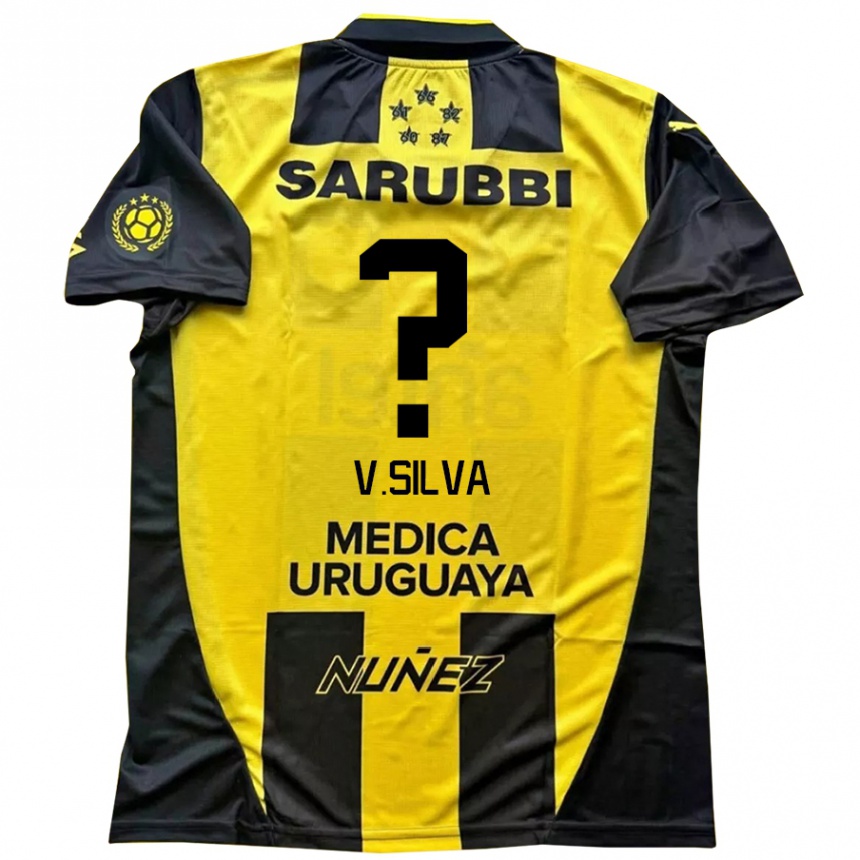 גברים כדורגל Valentín Silva #0 שחור צהוב ג'רזי ביתית 2025/26