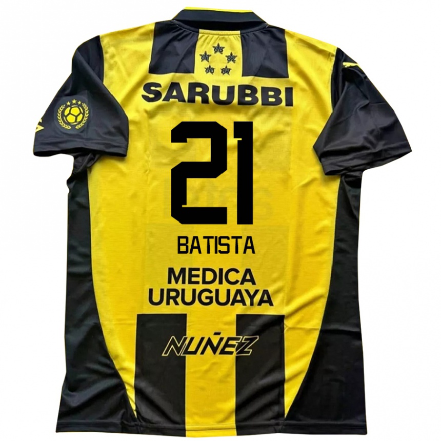 גברים כדורגל Facundo Batista #21 שחור צהוב ג'רזי ביתית 2025/26