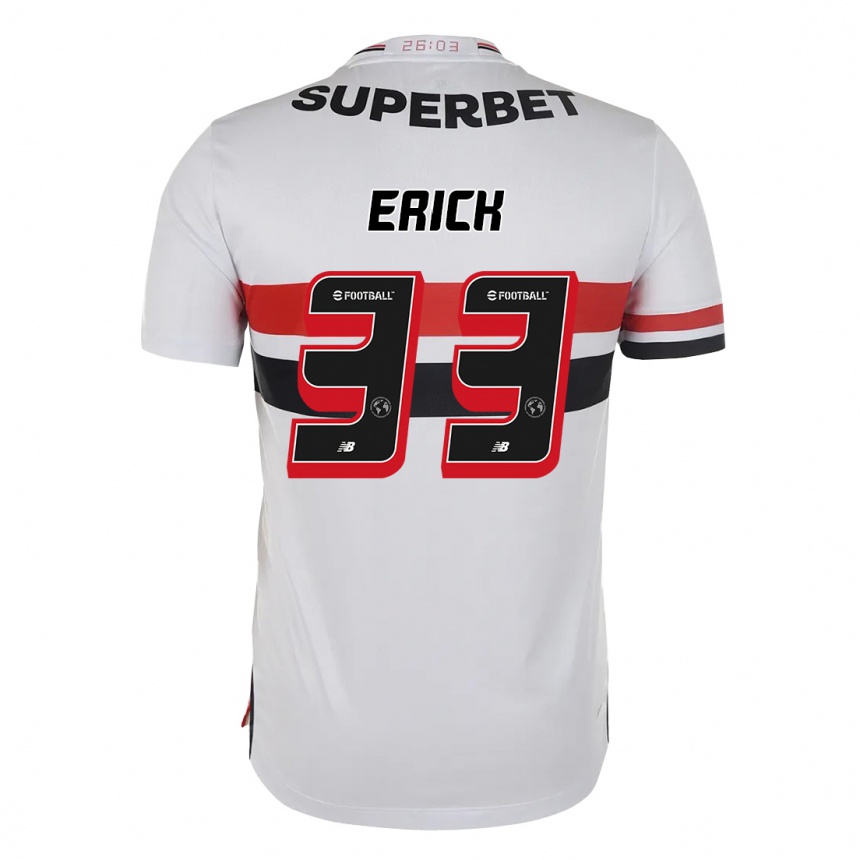 גברים כדורגל Erick #33 שחור אדום ג'רזי ביתית 2025/26