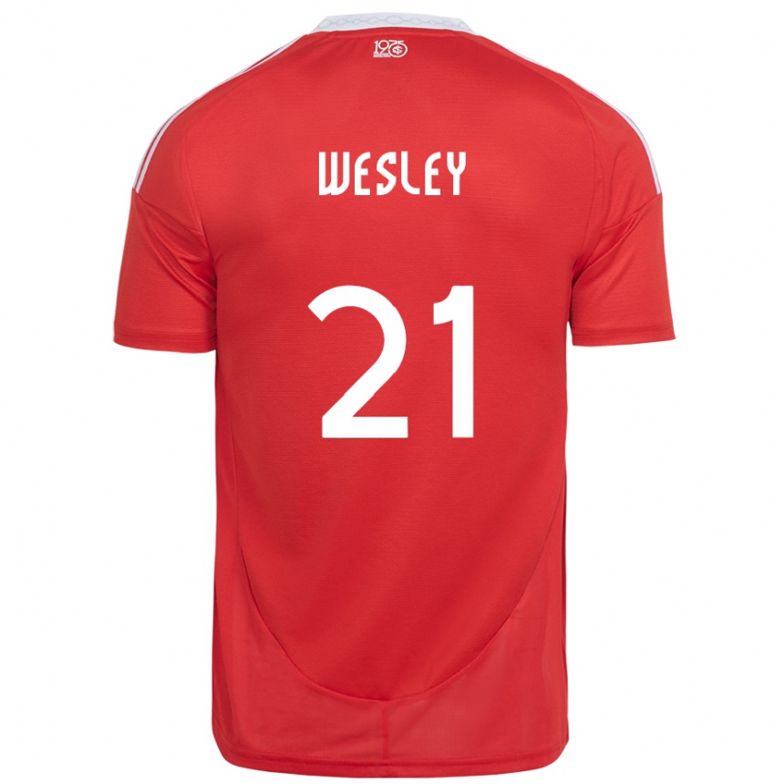 גברים כדורגל Wesley #21 לבן אדום ג'רזי ביתית 2025/26