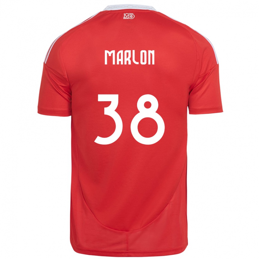 גברים כדורגל Marlon #38 לבן אדום ג'רזי ביתית 2025/26