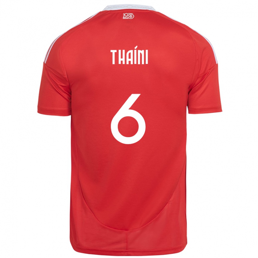 גברים כדורגל Thaíni #6 לבן אדום ג'רזי ביתית 2025/26