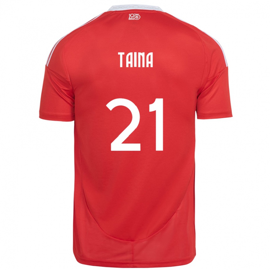 גברים כדורגל Tainá #21 לבן אדום ג'רזי ביתית 2025/26