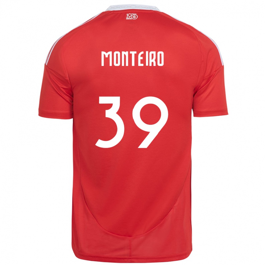 גברים כדורגל Letícia Monteiro #39 לבן אדום ג'רזי ביתית 2025/26