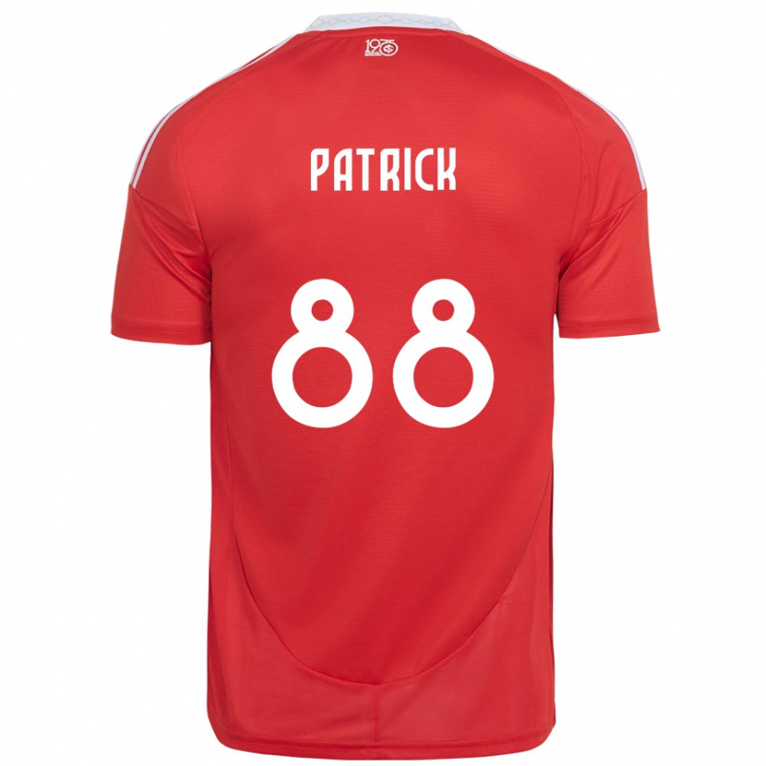 גברים כדורגל Patrick #88 לבן אדום ג'רזי ביתית 2025/26