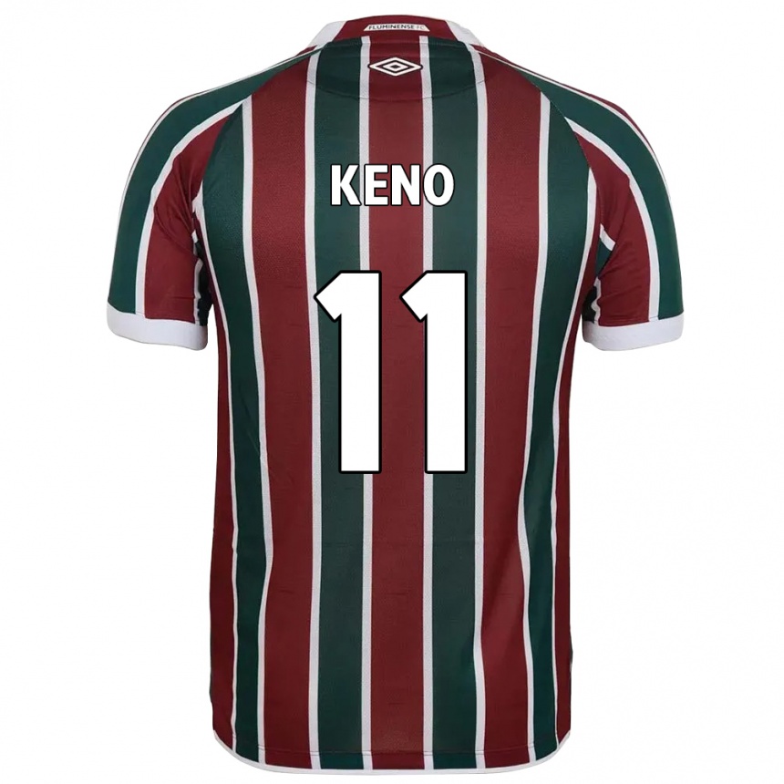 גברים כדורגל Keno #11 לבן ירוק חום-ערמוני ג'רזי ביתית 2025/26