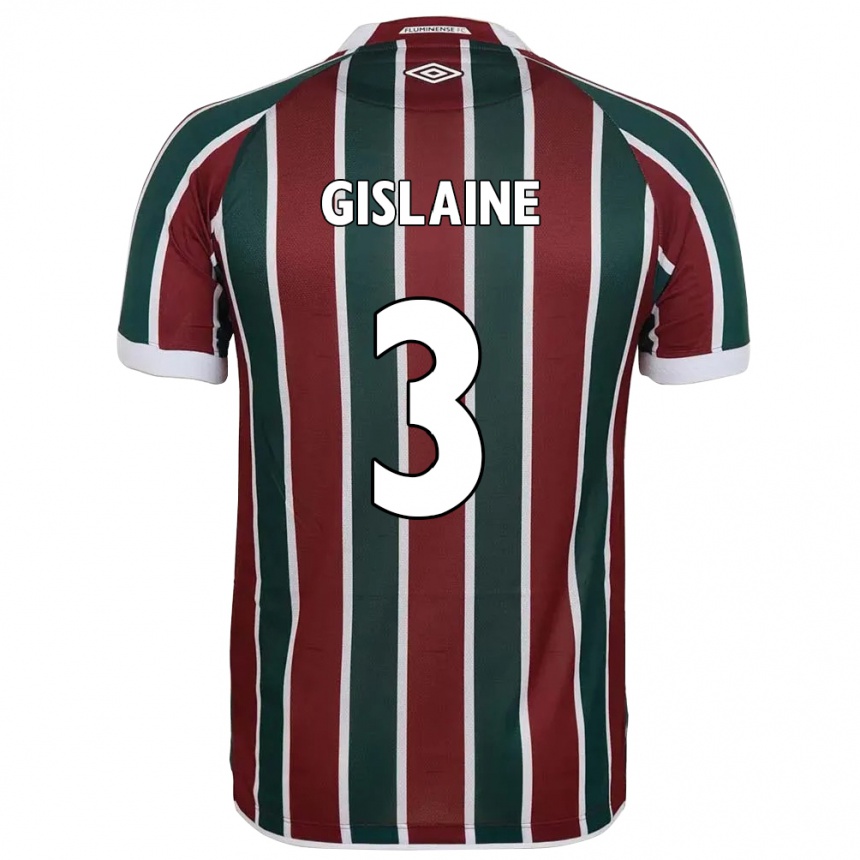 גברים כדורגל Gislaine #3 לבן ירוק חום-ערמוני ג'רזי ביתית 2025/26