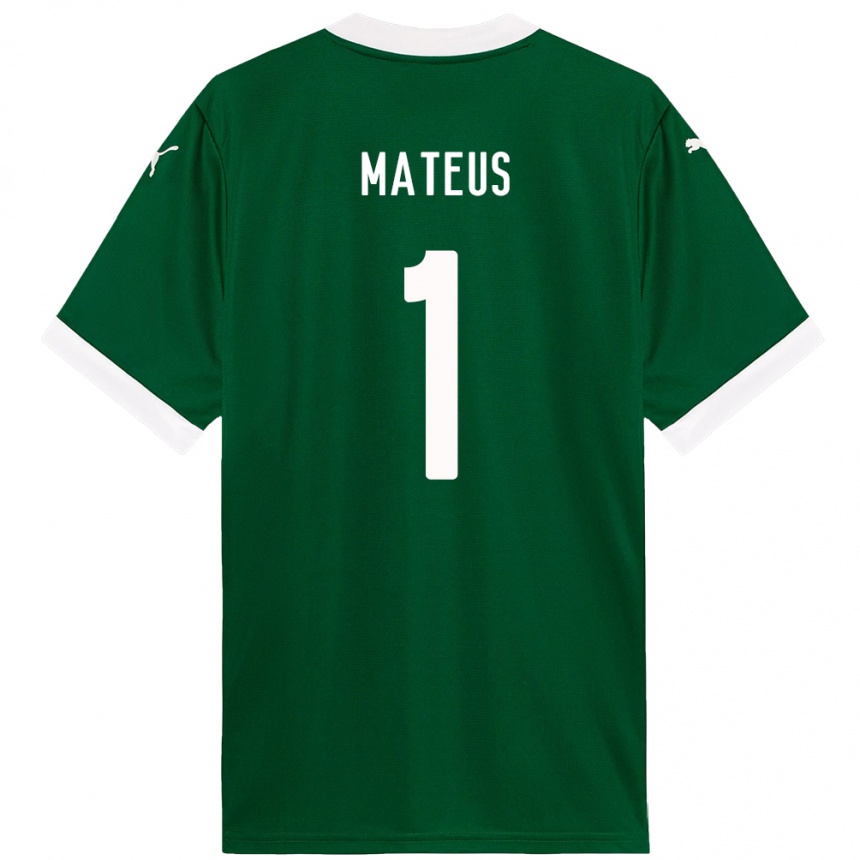 גברים כדורגל Mateus #1 לבן ירוק ג'רזי ביתית 2025/26
