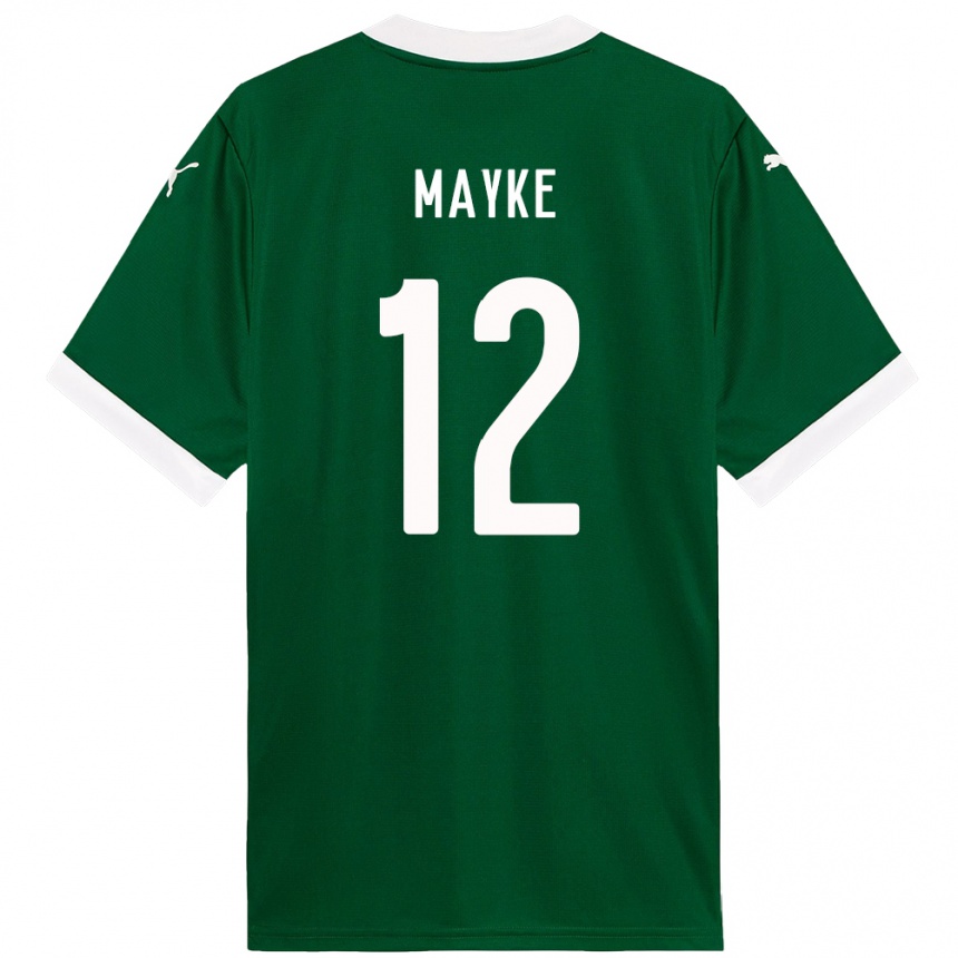 גברים כדורגל Mayke #12 לבן ירוק ג'רזי ביתית 2025/26