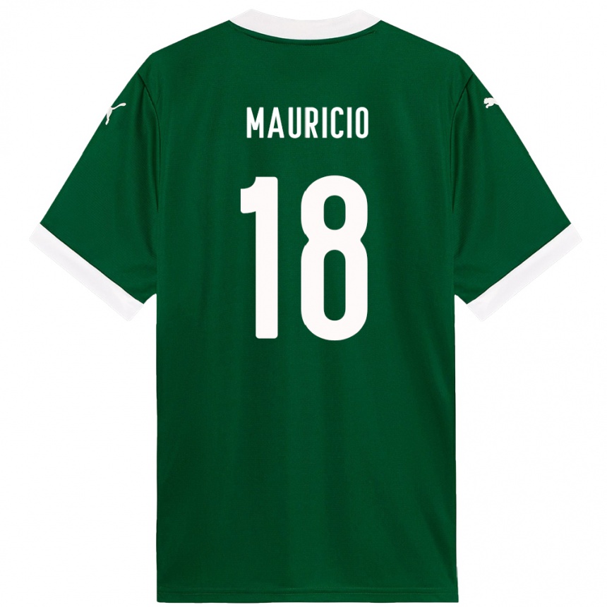 גברים כדורגל Mauricio #18 לבן ירוק ג'רזי ביתית 2025/26