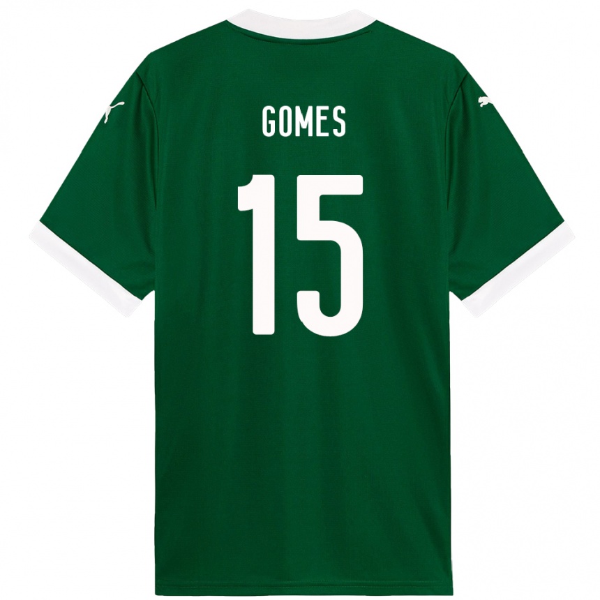 גברים כדורגל Bianca Gomes #15 לבן ירוק ג'רזי ביתית 2025/26