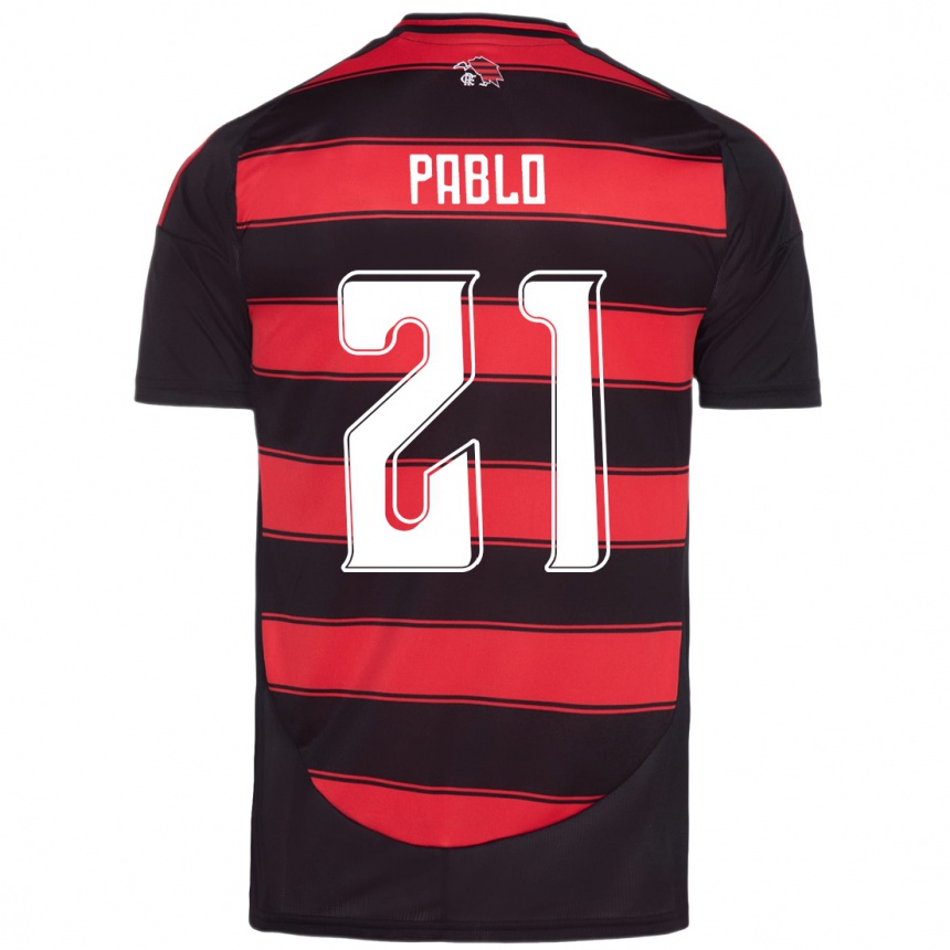 גברים כדורגל Pablo #21 לבן אדום ג'רזי ביתית 2025/26