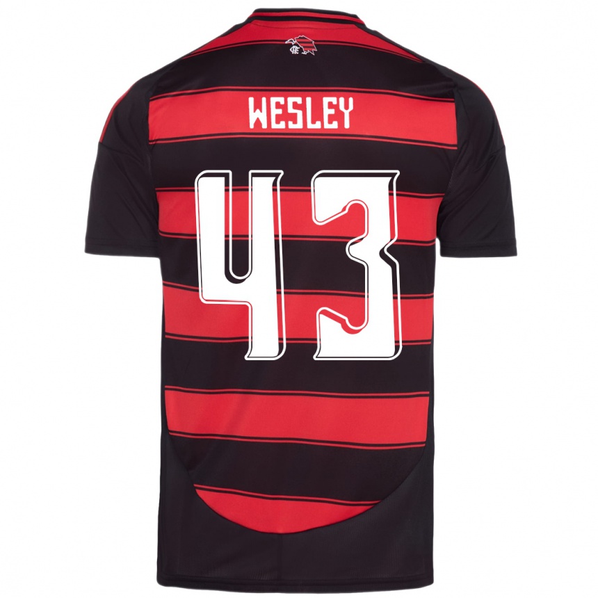 גברים כדורגל Wesley #43 לבן אדום ג'רזי ביתית 2025/26