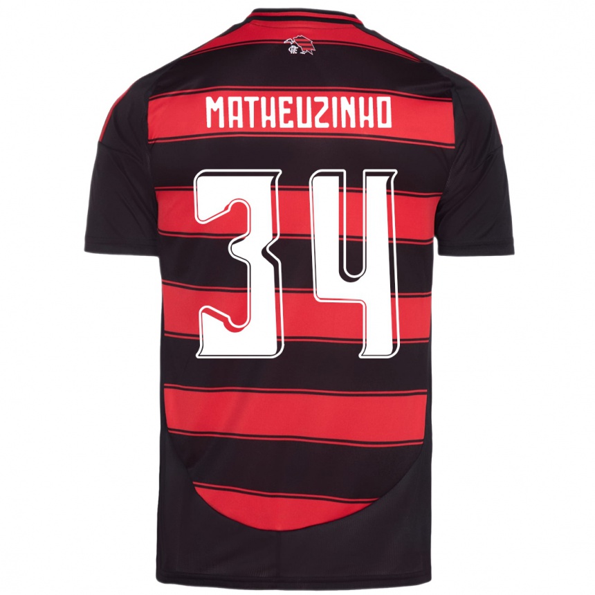 גברים כדורגל Matheuzinho #34 לבן אדום ג'רזי ביתית 2025/26