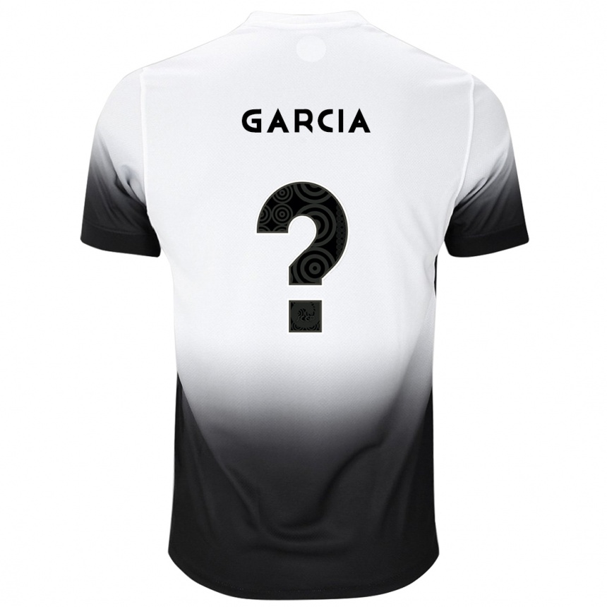 גברים כדורגל Jhonatan Garcia #0 שחור לבן ג'רזי ביתית 2025/26