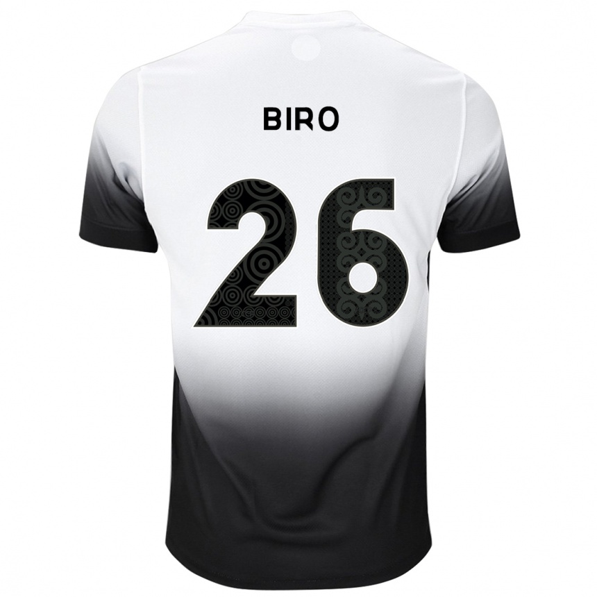 גברים כדורגל Biro #26 לבן שחור ג'רזי ביתית 2025/26