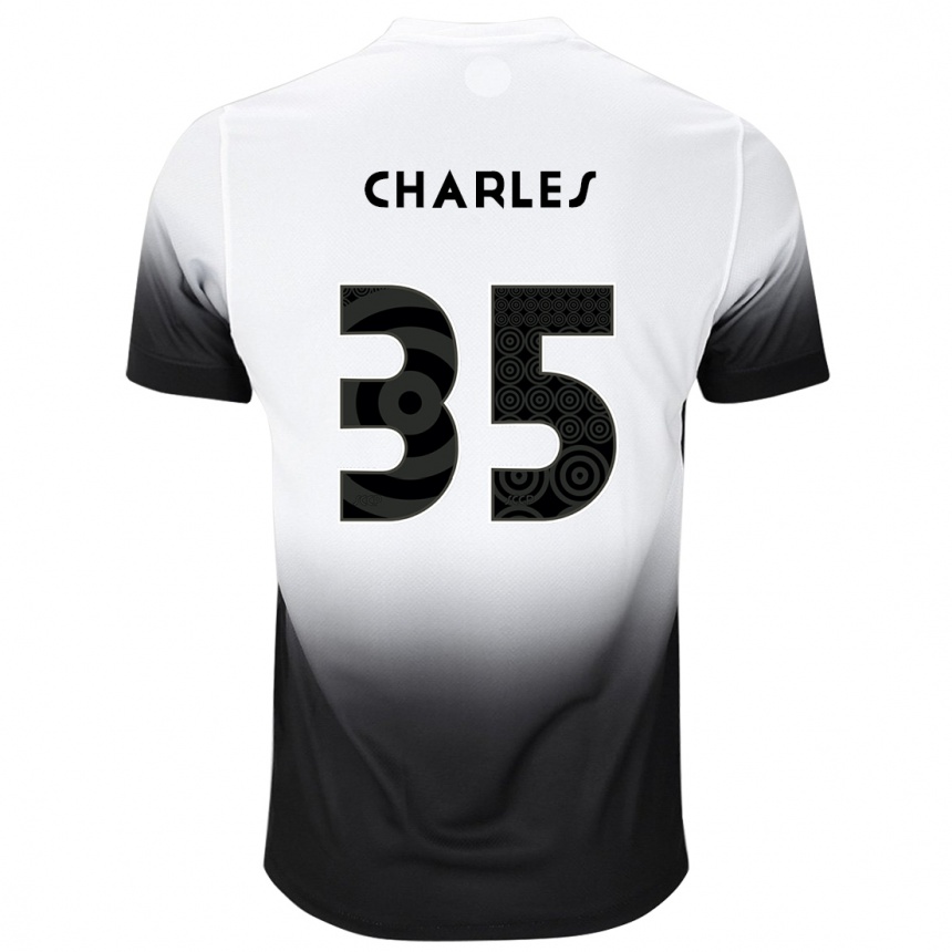 גברים כדורגל Charles #35 לבן שחור ג'רזי ביתית 2025/26
