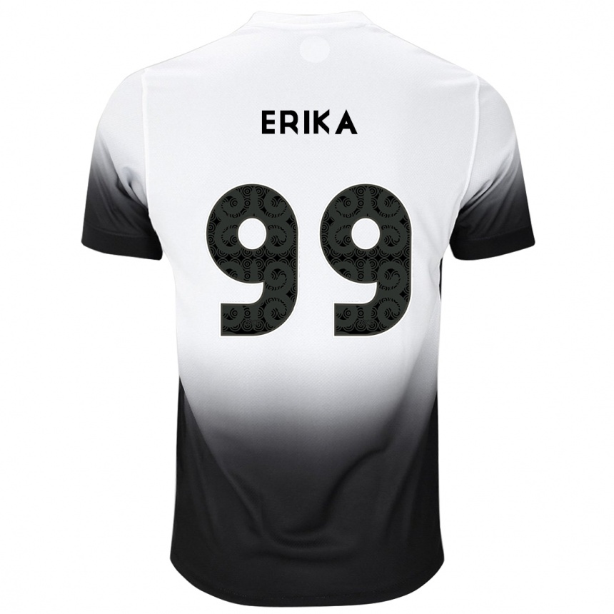 גברים כדורגל Érika #99 לבן שחור ג'רזי ביתית 2025/26
