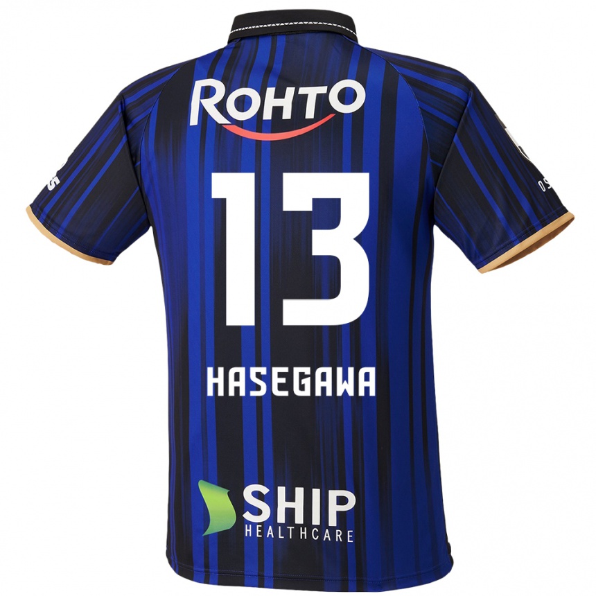 גברים כדורגל Kosei Hasegawa #13 כחול לבן שחור ג'רזי ביתית 2025/26