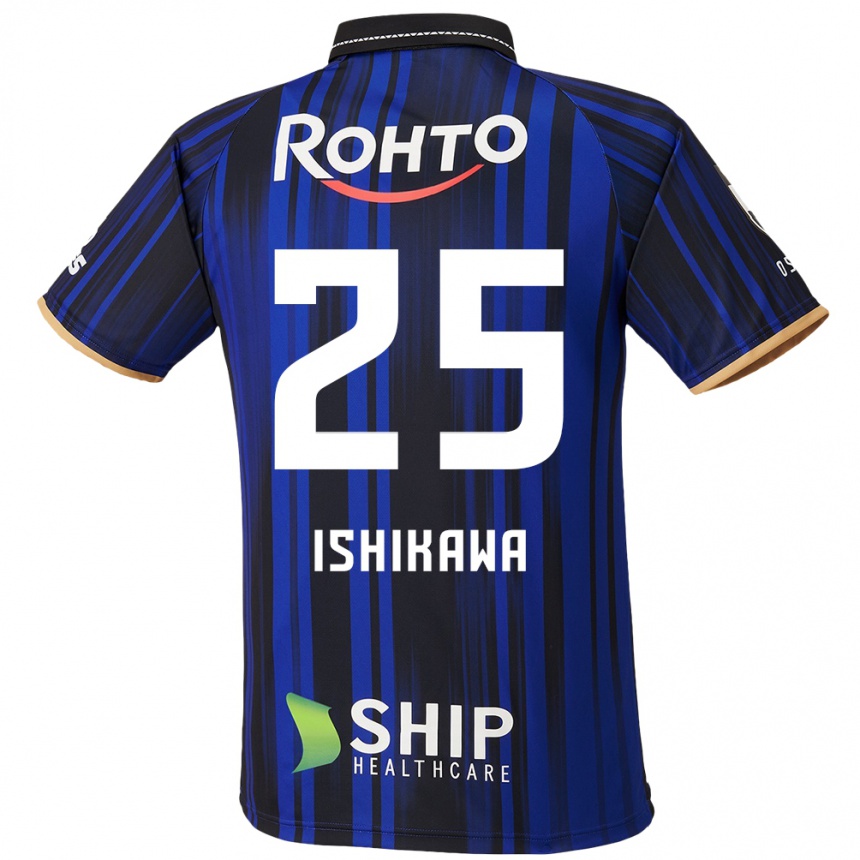 גברים כדורגל Kei Ishikawa #25 כחול לבן שחור ג'רזי ביתית 2025/26