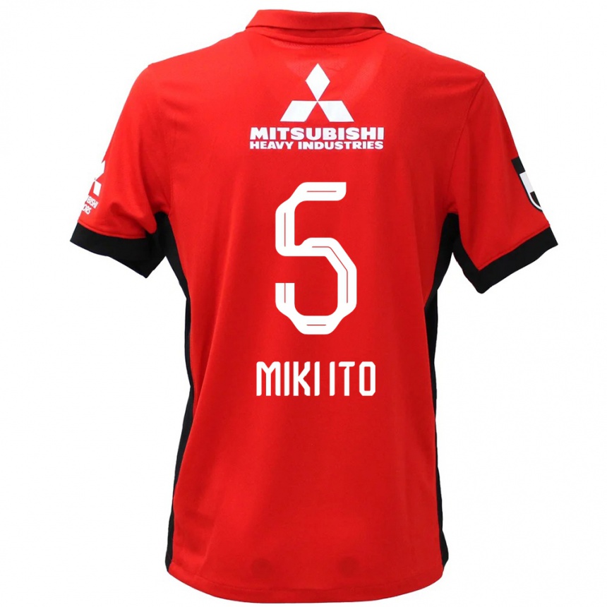 גברים כדורגל Miki Ito #5 לבן שחור ג'רזי ביתית 2025/26