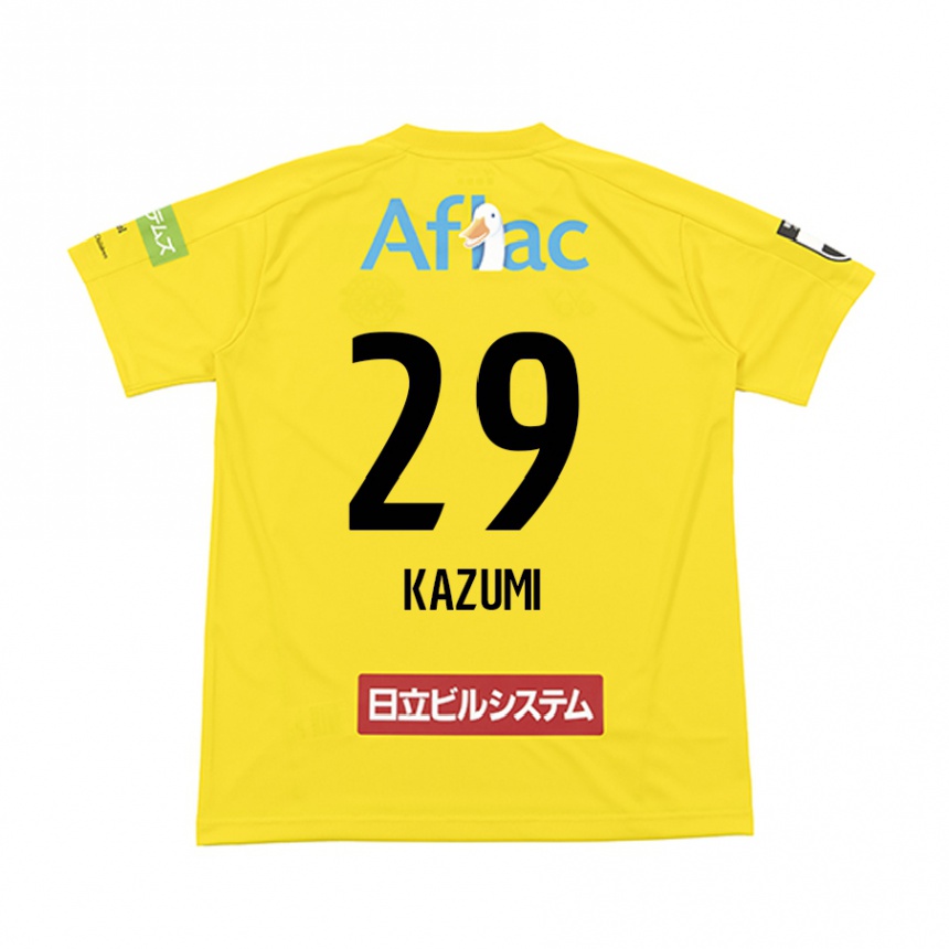 גברים כדורגל Takuto Kazumi #29 שחור צהוב ג'רזי ביתית 2025/26