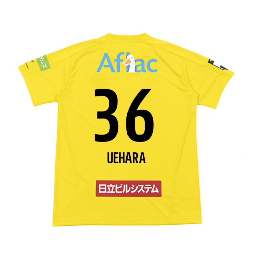 גברים כדורגל Reo Uehara #36 שחור צהוב ג'רזי ביתית 2025/26